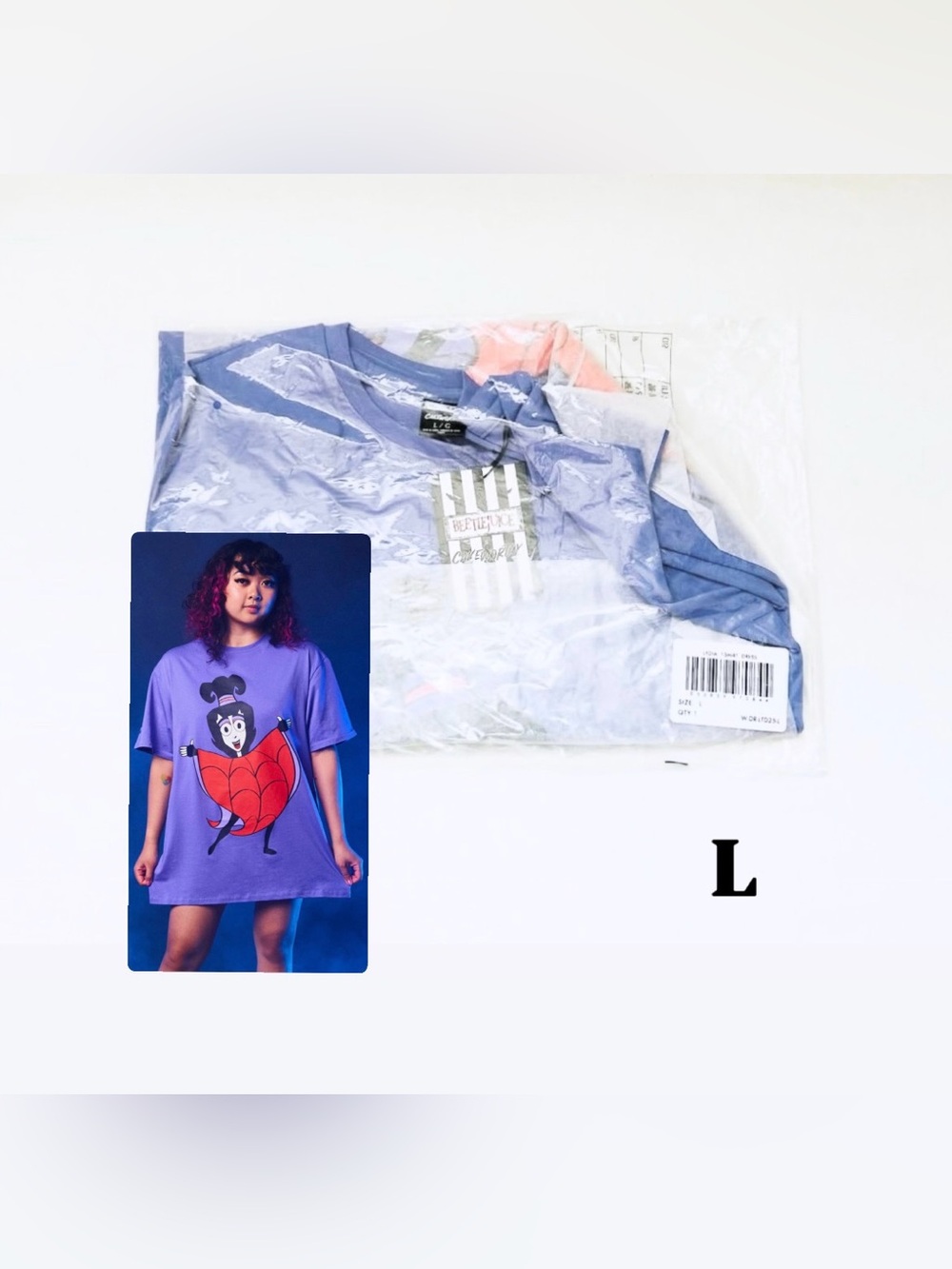 Cakeworthy X Beetlejuice Lydia Deetz T-Shirt Dress Unisex Size L